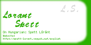 lorant spett business card
