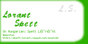 lorant spett business card